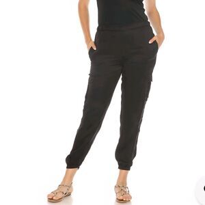 Johnny Was Jade Khay Black Cargo Jogger Pants Boho Luxe Women's Small Designer